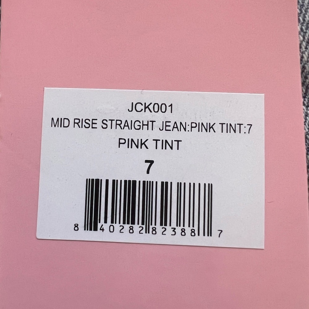 Juicy Couture Kids Mid Rise Straight Jean Girls Size‎ 7 Pink Tint Denim Stretch - Picture 8 of 10